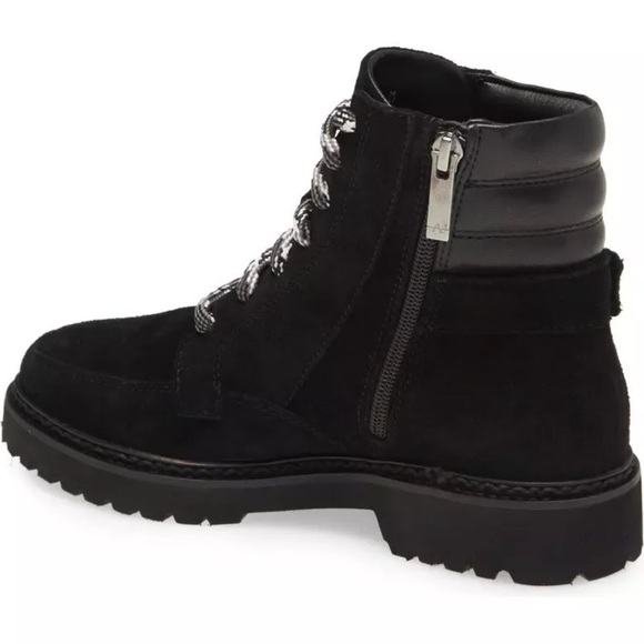 NEW Aquatalia Mayra Weatherproof Suede Leather Lace-Up & Zip Boot US 7 Black - Picture 3 of 13